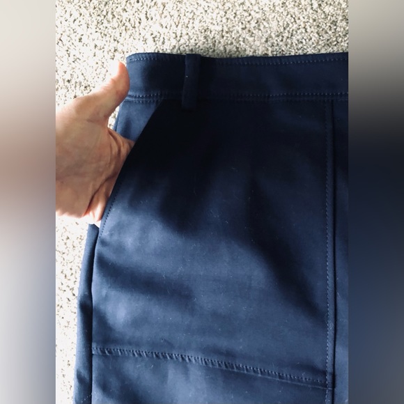 Anne Klein Skirt sz 12 Workwear Career Pencil Straight Pockets Navy Classic - Picture 5 of 12